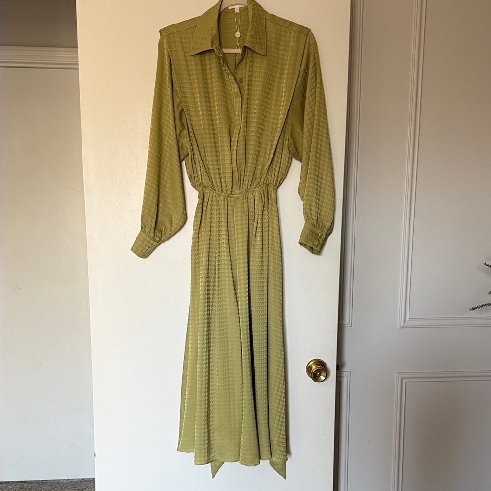 Bohme Sage Green Long Sleeve Dress